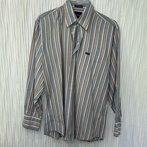 Faconnable men’s shirt multicolor stripes size large